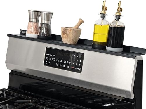 StoveShelf 30" Length Black Magnetic Shelf for Kitchen Stove